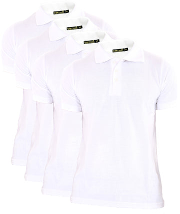 Boys Girls (Pack of 4) Half Sleeve Polo T-Shirts 4X Boys Polo T Shirts (Multipacks) Unisex Kids Plain Short Sleeve T-Shirts School Uniform Shirts PE Top Gym Tops