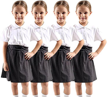 Girls (Pack of 4) Half Sleeve Polo T-Shirts