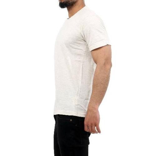 Men's Plain Half Sleeve T-Shirt Top Slim Fit *PLAIN* Crew Neck Casual Tops OATMEAL SIDEPOSE - GW FASHIONS LTD