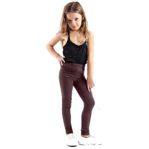 *Girls* KIDS Plain *Leggings* Trousers Full Crop Stretch Legging BROWN - GW FASHIONS LTD