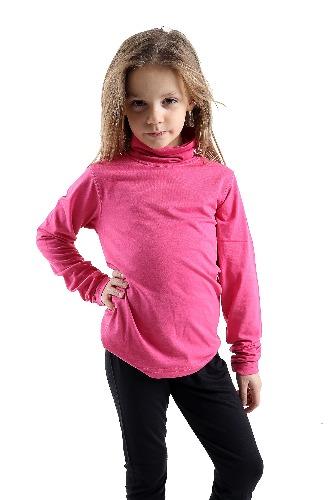*KIDS* GIRLS BOYS POLO *HIGH NECK* TOPS LONG SLEEVE PLAIN ROLL SHIRT CERISE PINK- GW FASHIONS LTD