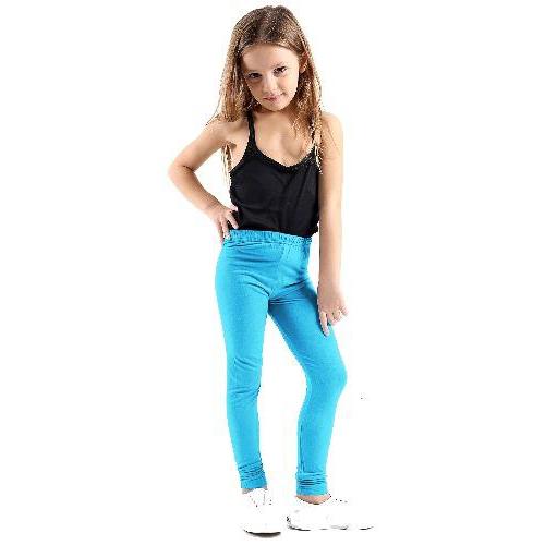 *Girls* KIDS Plain *Leggings* Trousers Full Crop Stretch Legging TURQUOISE- GW FASHIONS LTD