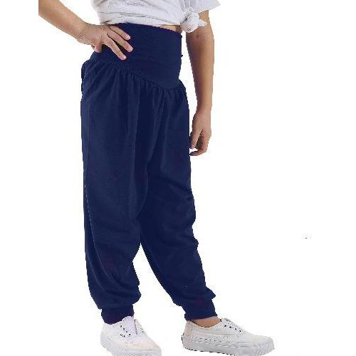 *GIRLS* HAREEM TROUSER ALI BABA BAGGY HAREM LEGGINGS PANTS NAVY- GW FASHIONS LTD