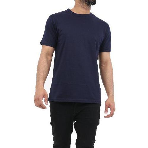 Men's Plain Half Sleeve T-Shirt Top Slim Fit *PLAIN* Crew Neck Casual Tops NAVY - GW FASHIONS LTD