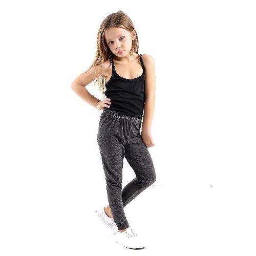 *Girls* KIDS Plain *Leggings* Trousers Full Crop Stretch Legging CHARCOAL- GW FASHIONS LTD
