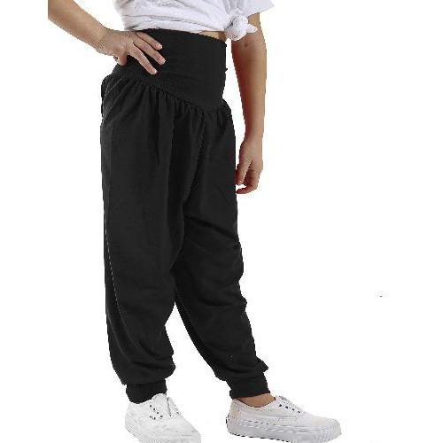 *GIRLS* HAREEM TROUSER ALI BABA BAGGY HAREM LEGGINGS PANTS BLACK- GW FASHIONS LTD