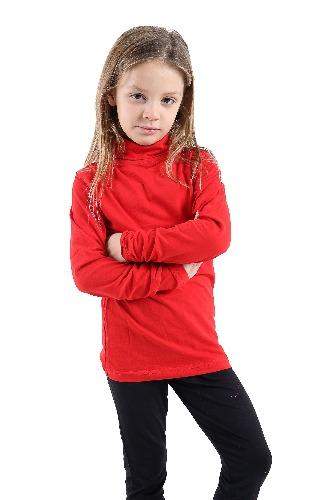 *KIDS* GIRLS BOYS POLO *HIGH NECK* TOPS LONG SLEEVE PLAIN ROLL SHIRT RED- GW FASHIONS LTD