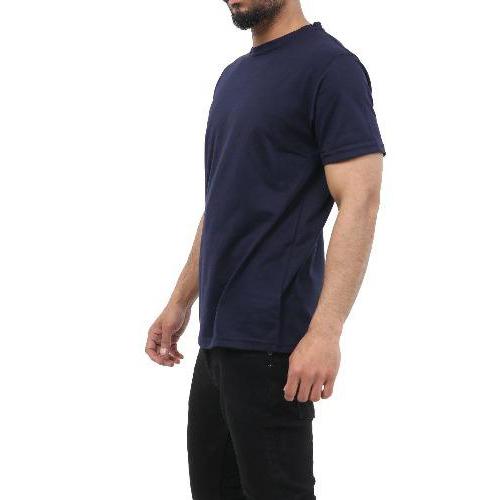 Men's Plain Half Sleeve T-Shirt Top Slim Fit *PLAIN* Crew Neck Casual Tops NAVY SIDEPOSE - GW FASHIONS LTD