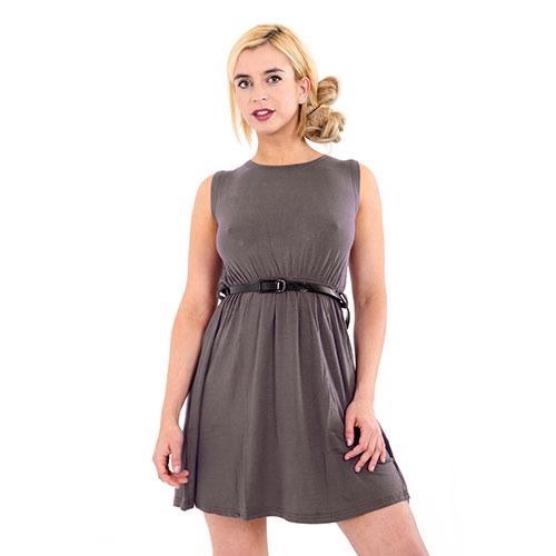 GIRLS PARTY FLORAL KIDS PLAIN BODY CO SKATER DRESS FLARED BELTED PRINTED MOCHA