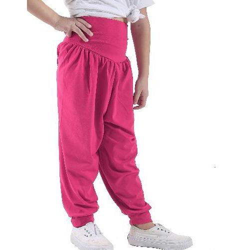 *GIRLS* HAREEM TROUSER ALI BABA BAGGY HAREM LEGGINGS PANTS CERISE PINK - GW FASHIONS LTD