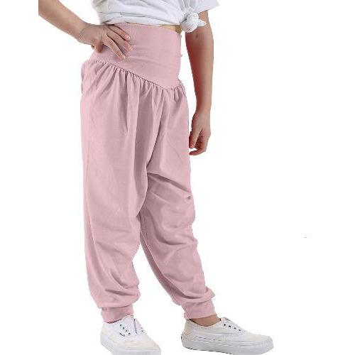 *GIRLS* HAREEM TROUSER ALI BABA BAGGY HAREM LEGGINGS PANTS BABY PINK - GW FASHIONS LTD