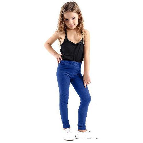 *Girls* KIDS Plain *Leggings* Trousers Full Crop Stretch Legging ROYAL BLUE - GW FASHIONS LTD