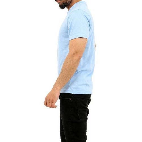 Men's Plain Half Sleeve T-Shirt Top Slim Fit *PLAIN* Crew Neck Casual Tops SKY BLUE SIDEPOSE- GW FASHIONS LTD
