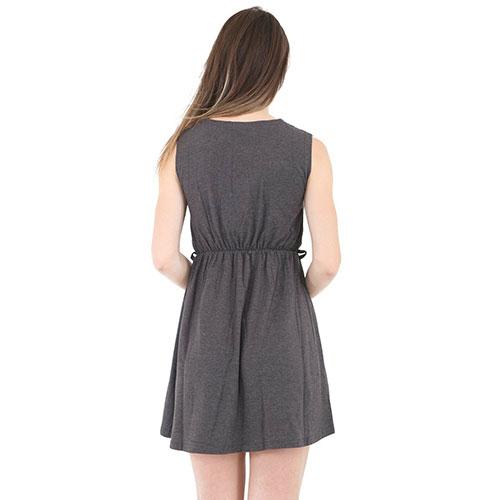 Women, Ladies Girls Sleeveless Dresses Flared Belted *Skater* Dress Party Top Charcoal