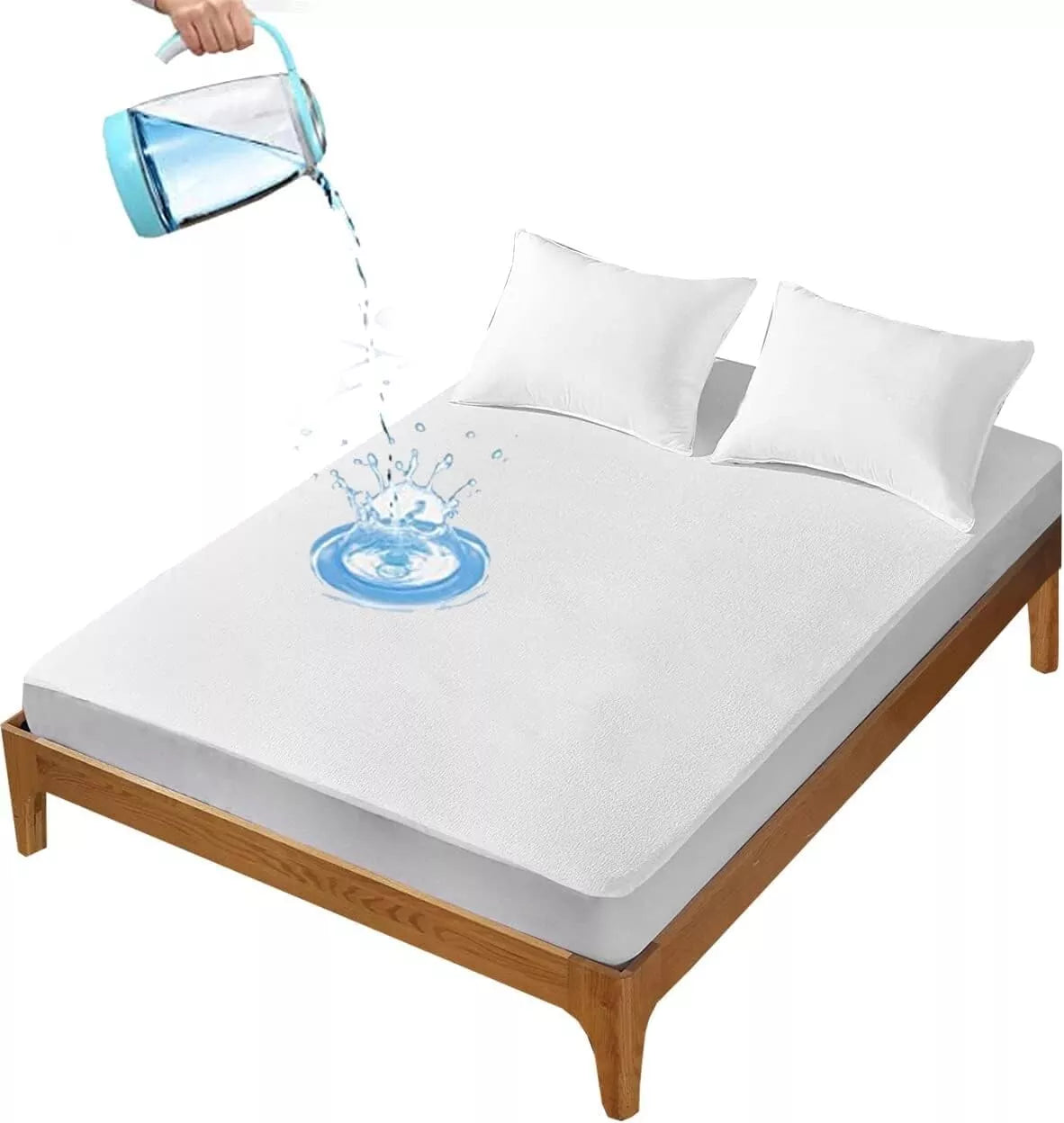 Waterproof Terry Mattress Protector 30 cm Deep Fitted Bed Sheet Cover single.