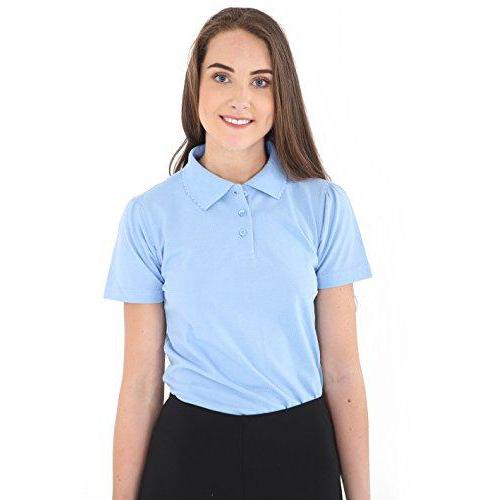 *Girls* kids Plain Polo T-Shirt School Shirts Uniform Top BLUE- GW FASHIONS LTD