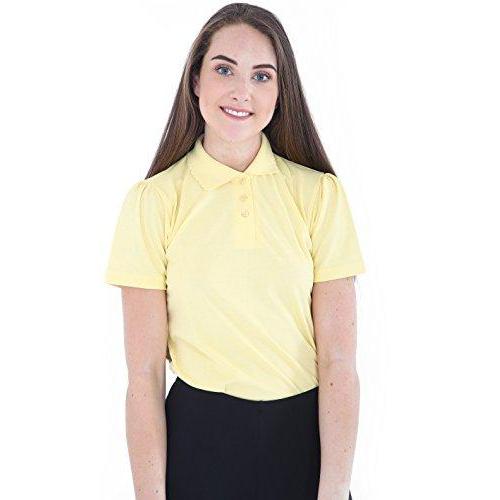 *Girls* kids Plain Polo T-Shirt School Shirts Uniform Top YELLOW - GW FASHIONS LTD