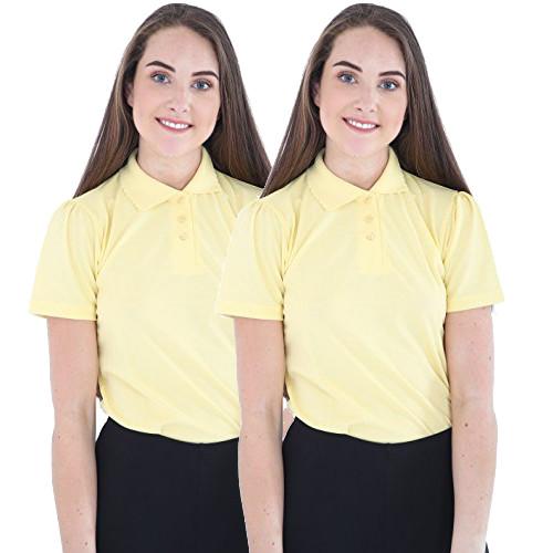 2X Girls Polo T Shirt Yellow