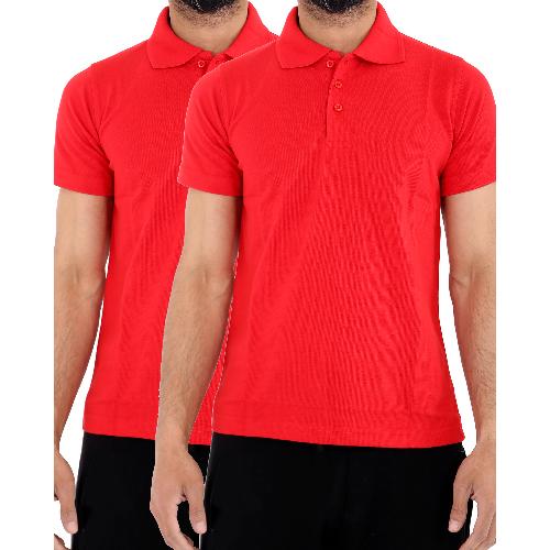 2X *Boys* kids Plain Polo T-Shirt School Shirts Uniform Top RED - GW FASHIONS LTD
