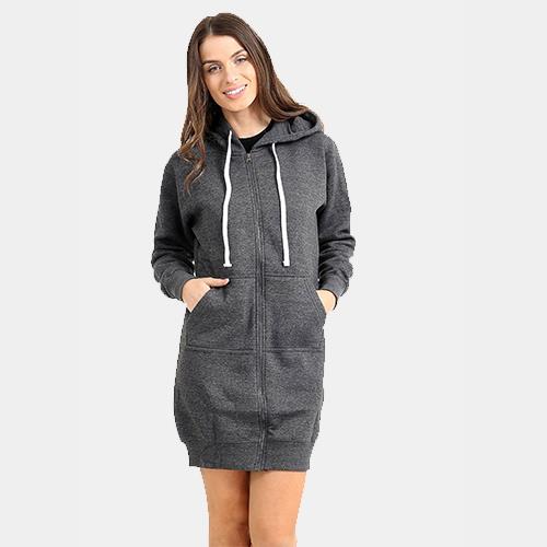 Long fleece hoodie discount women's