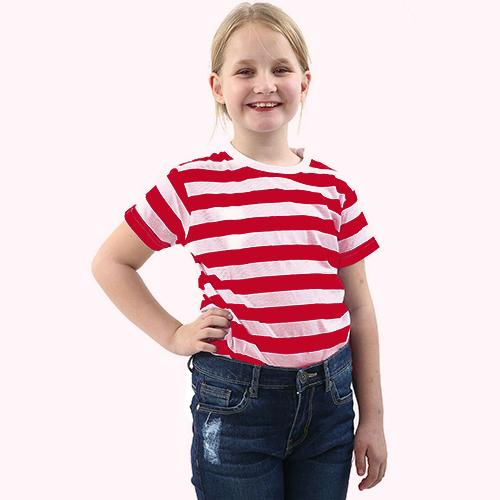 Girls red and 2024 white striped shirt